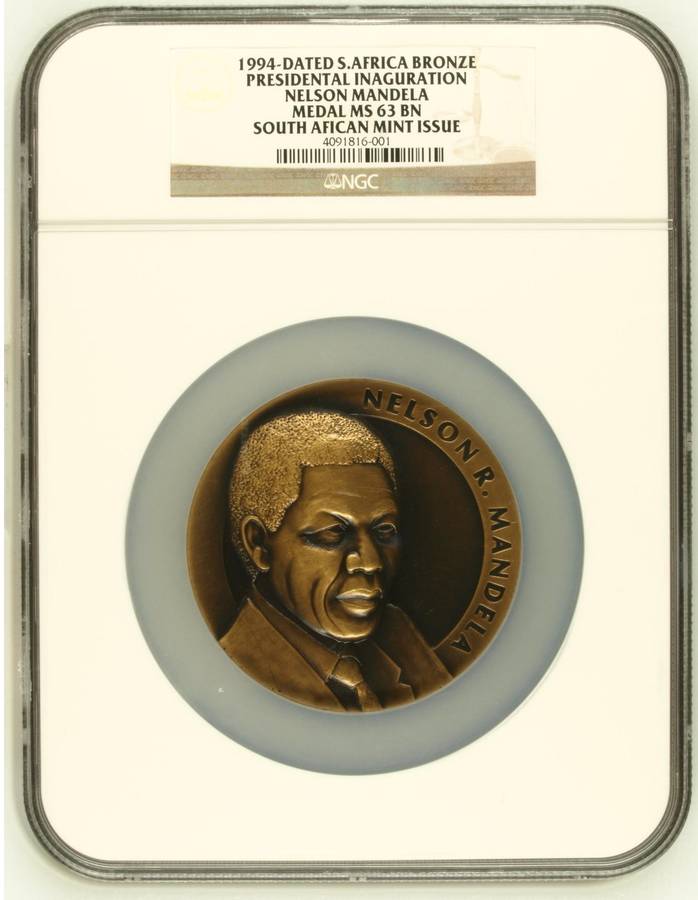 Mandela Inauguration Medal 1994: NGC MS63 BN