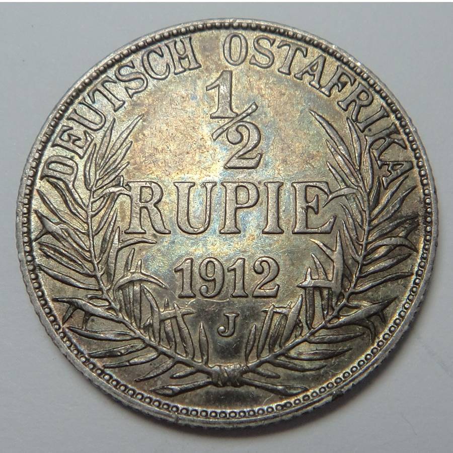 German East Africa: Half Rupie 1912 (J)