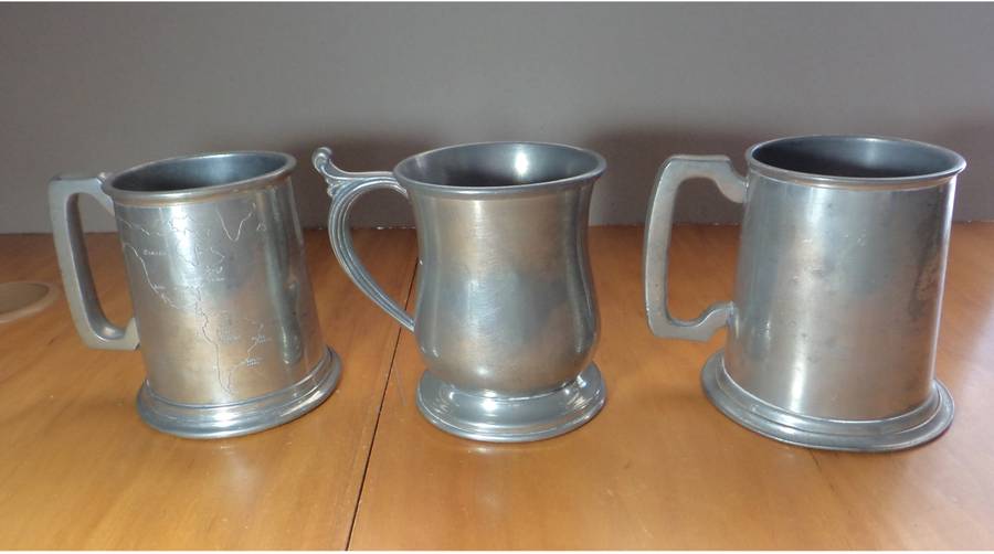Collection of Three Vintage Pewter Tankards