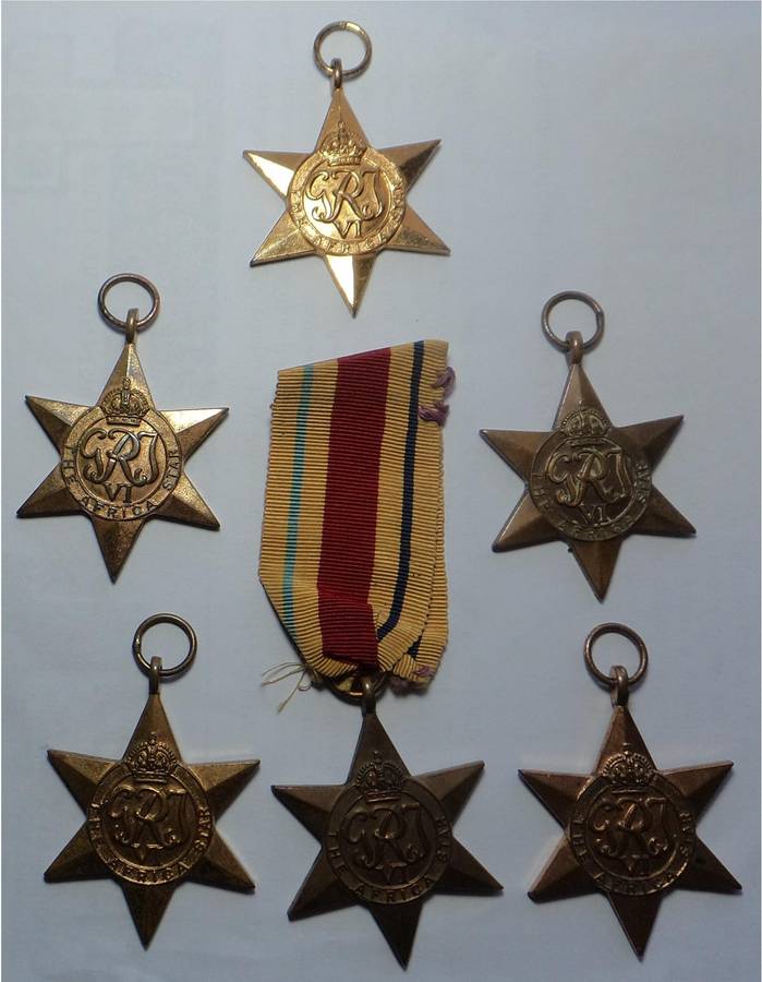6 x WW2 Africa Stars to South Africans