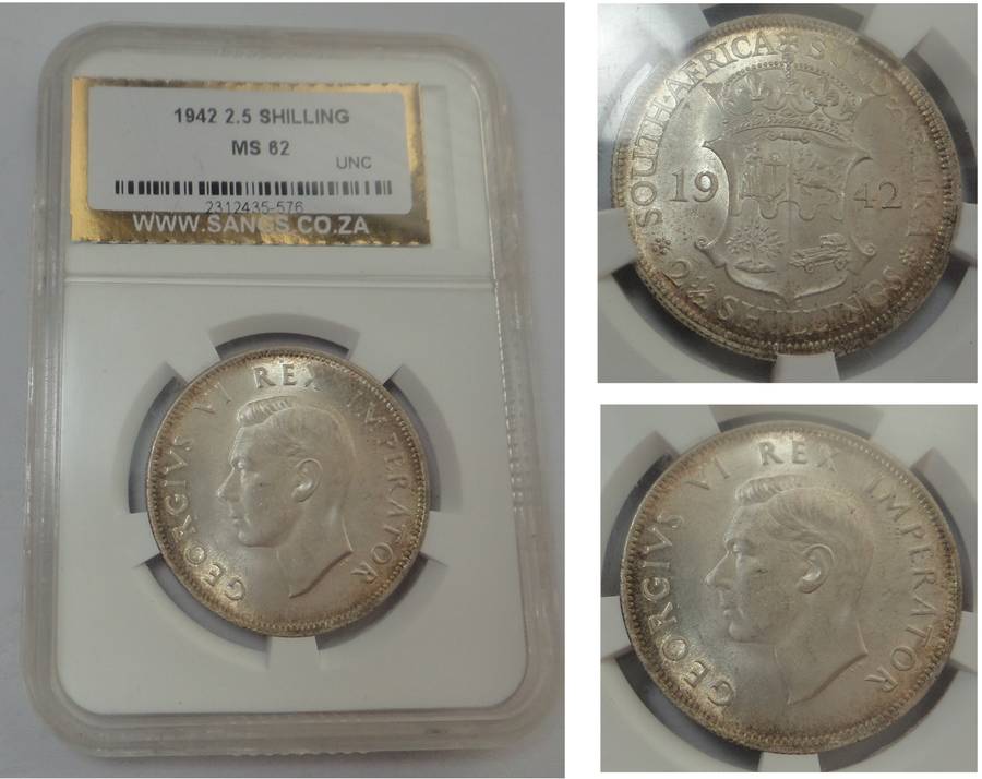 Union of SA: Half-crown 1942: Sangs MS 62