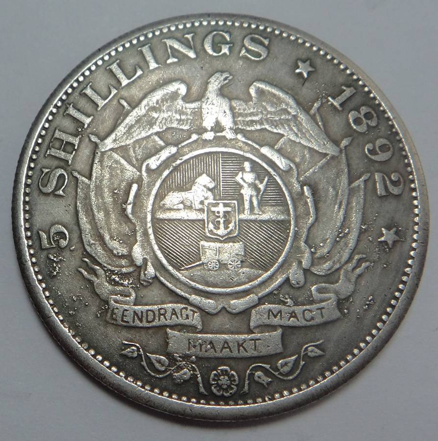 Paul Kruger ZAR: Fake Single Shaft Crown (5/-) dated 1892