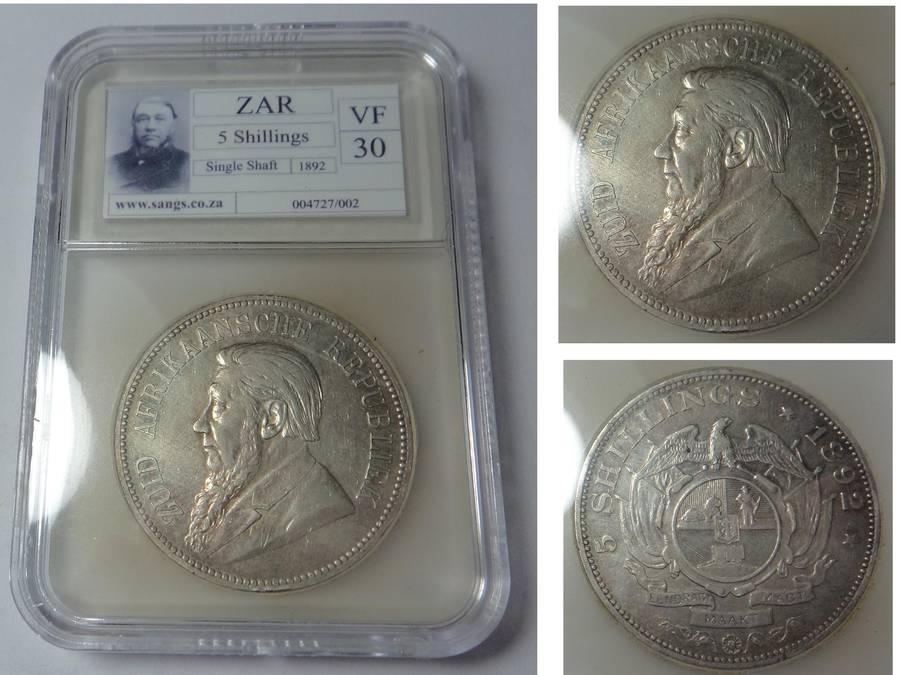 Paul Kruger ZAR Crown (Single Shaft) 1892. Sangs VF30