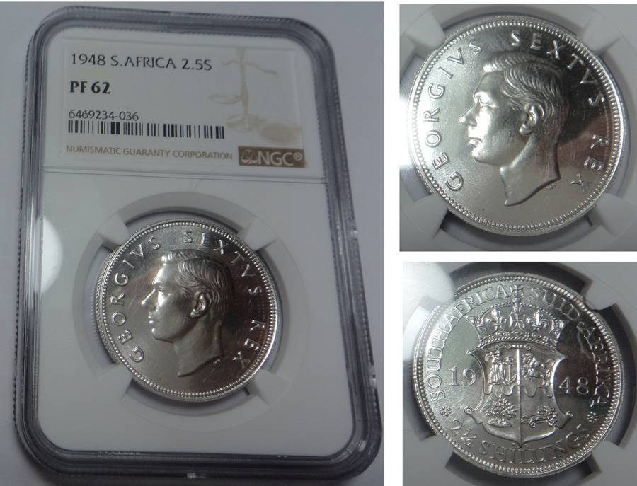 Union of SA Half-Crown 1948: NGC PF62