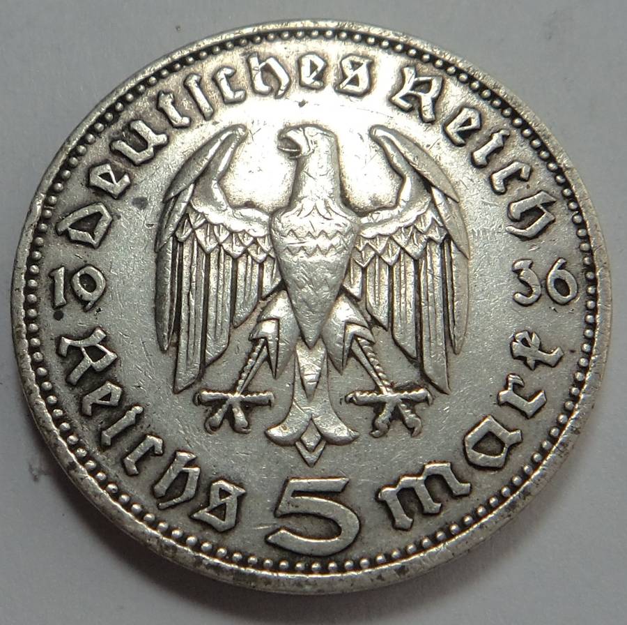 Deutsches Reich: Silver 5-Reichsmark 1936