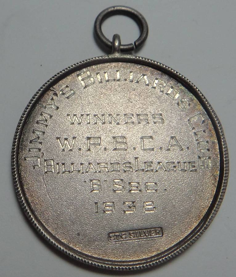 Silver Billiards Medal: Cape Town 1938