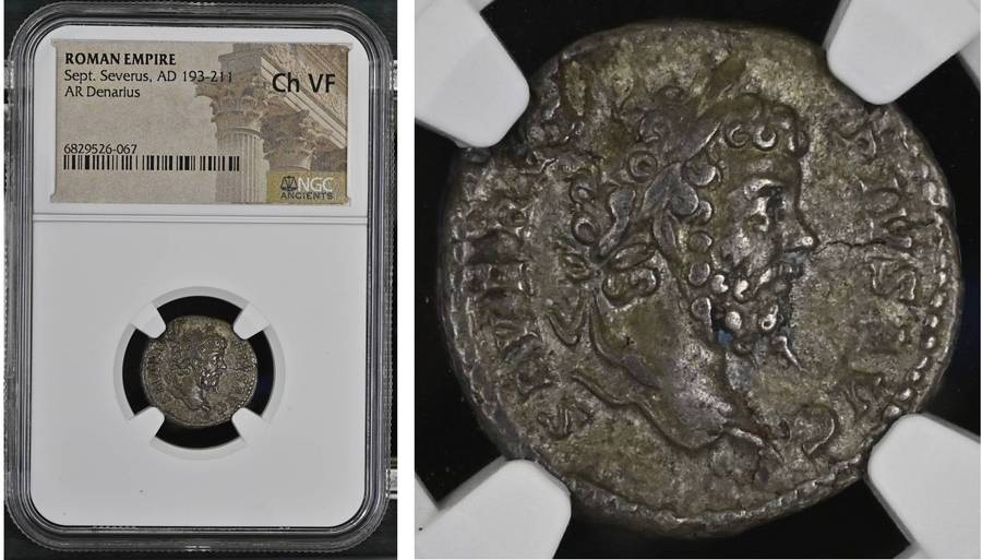 Rome: Septimius Severus, AD 193-211, Silver Denarius, NGC Choice VF