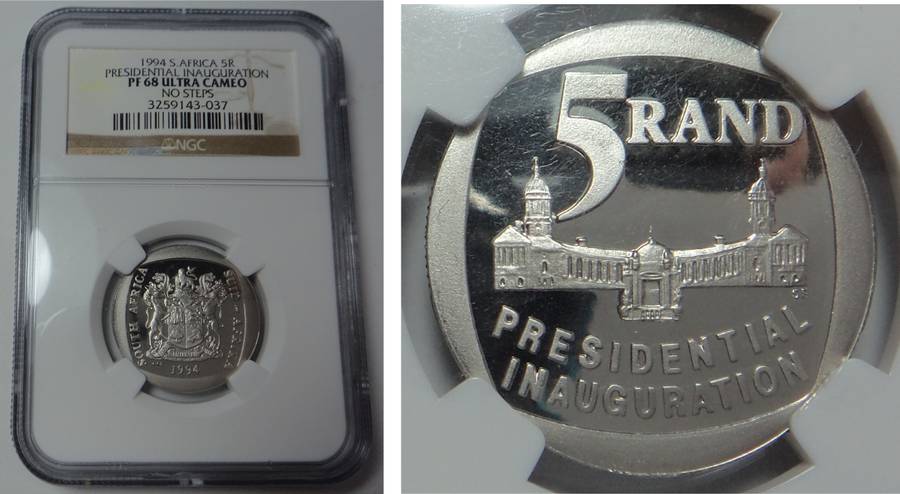 Presidential Inauguration R5 of 1994 (NGC PF 68 Ultra Cameo) No Steps
