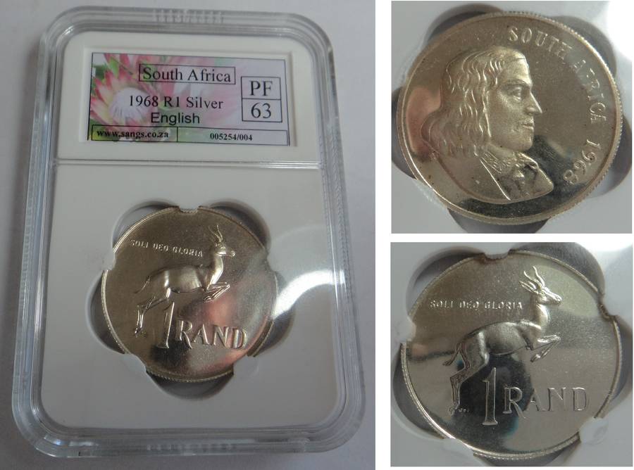 RSA Silver R1 1968 (English) Sangs Proof 63