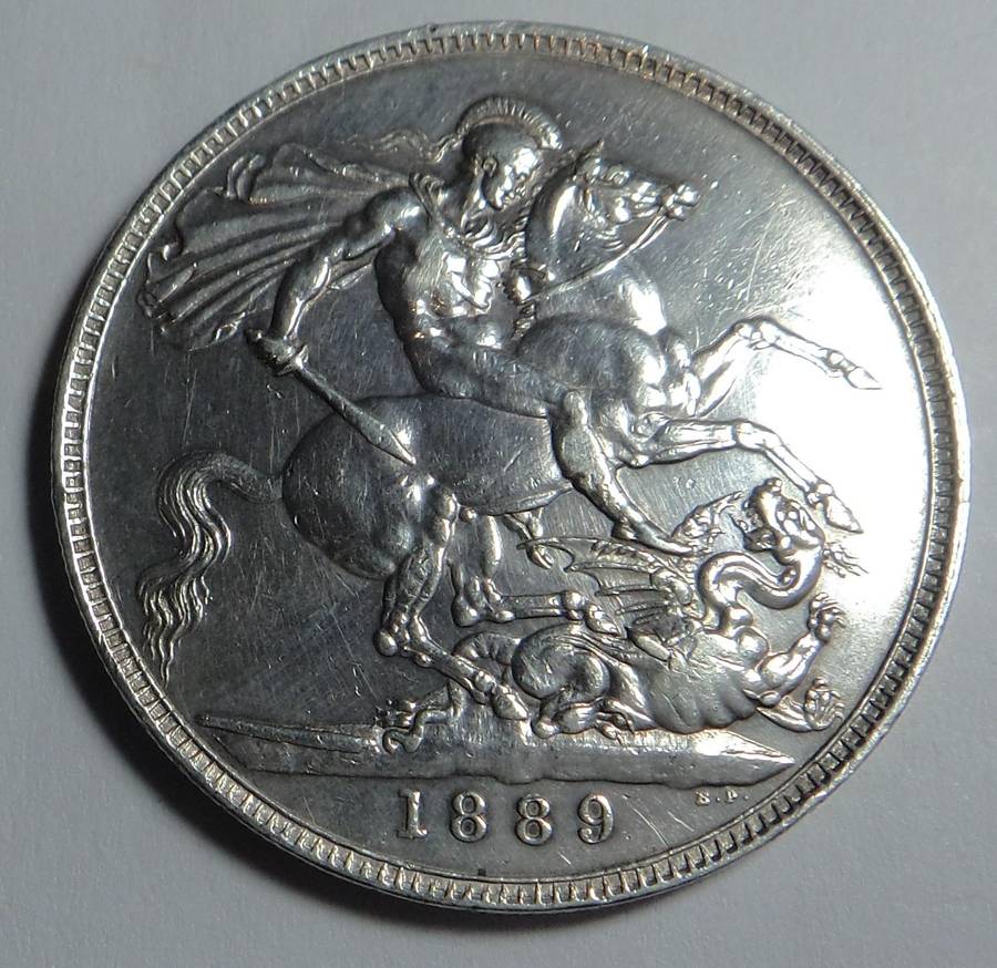 Great Britain: Cleaned Crown (5/-) of 1889