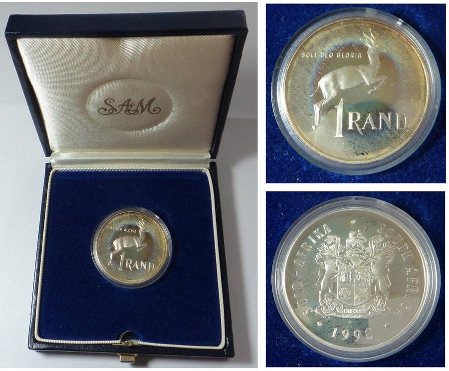 Republic of SA: Silver R1 1990 (Springbuck)