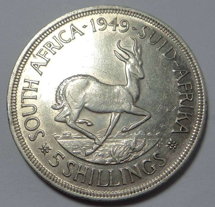 Union of SA Crown (5/-) of 1949 (2 available)