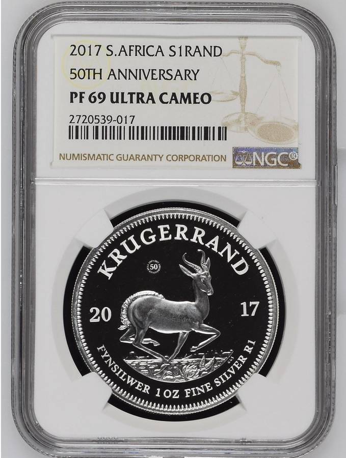 2017 Silver Krugerrand (50th Ann.) NGC PF69 UC (4 available)