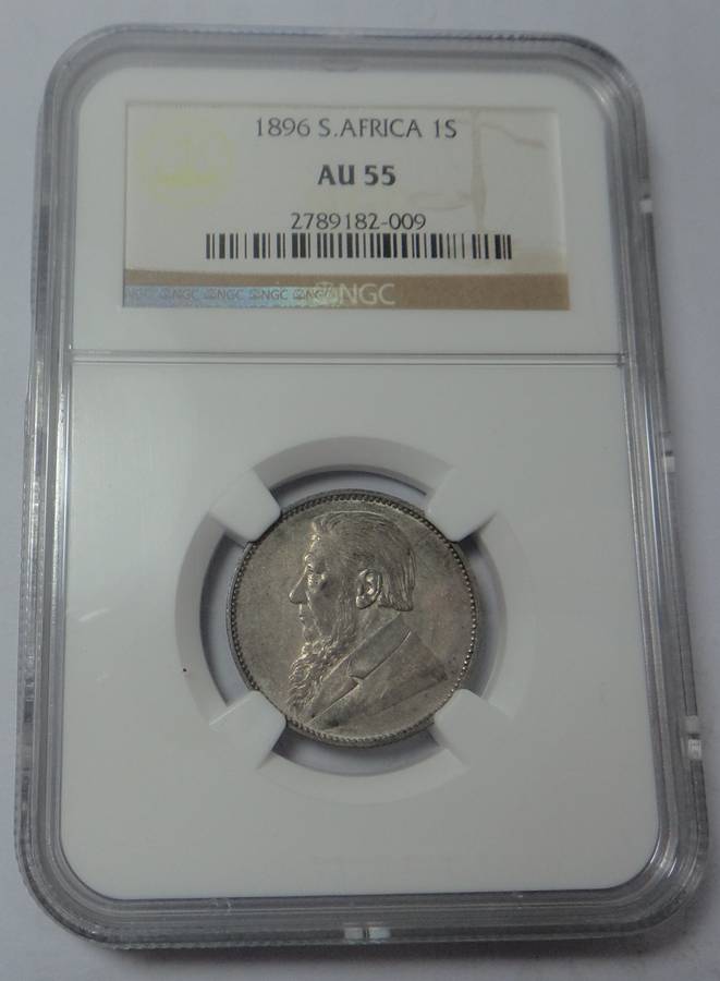 Paul Kruger ZAR: Shilling of 1896: NGC AU55