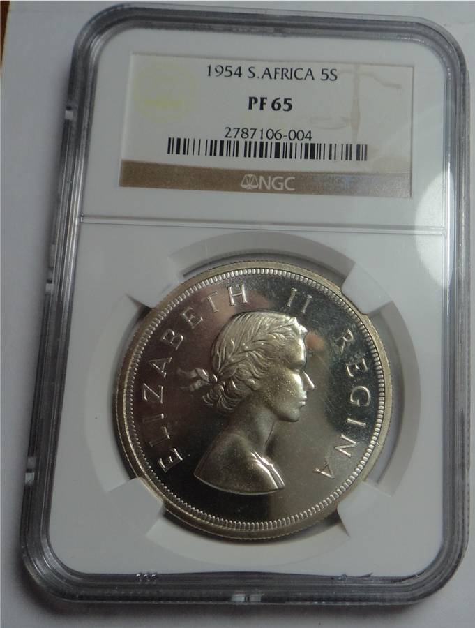 1954 SA Crown (5/-) NGC graded PF65