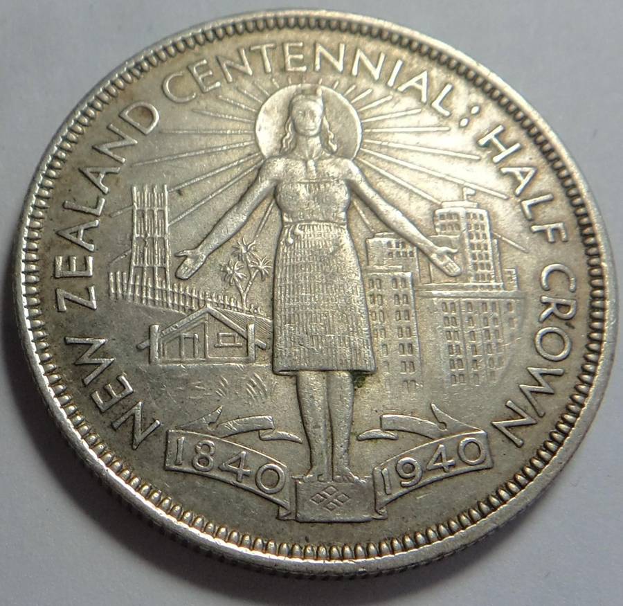 New Zealand Commemorative Silver Half Crown 1840-1940