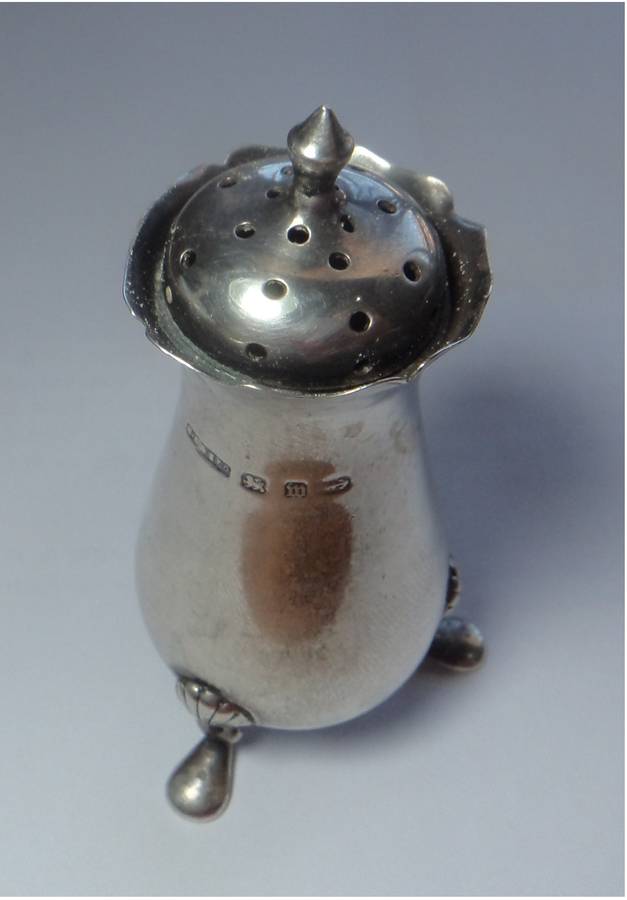 Victorian Silver Pepper Shaker: Birmingham 1896