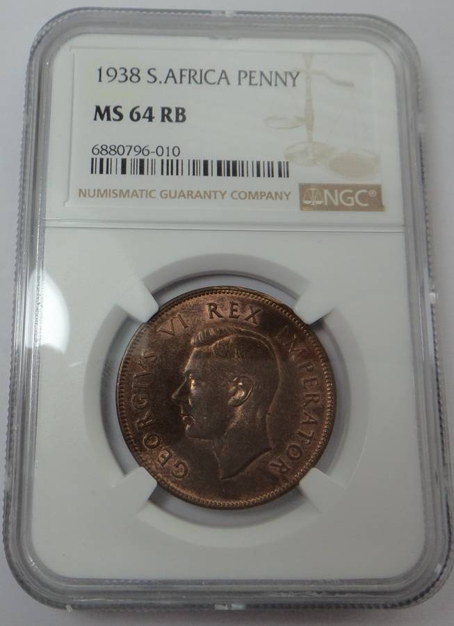 1938 Penny: NGC graded MS 64 RB