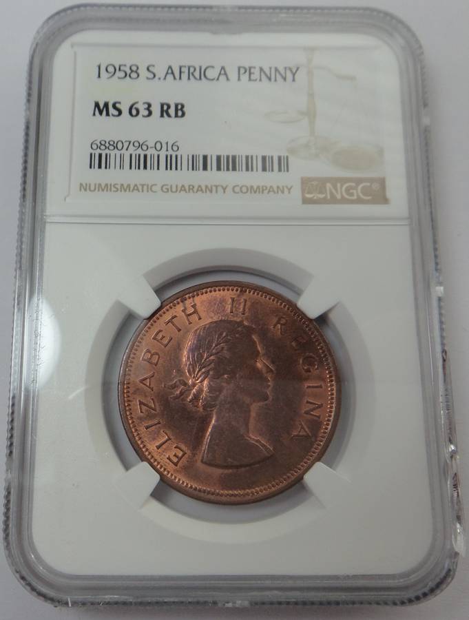 1958 Penny: NGC graded MS 63 RB