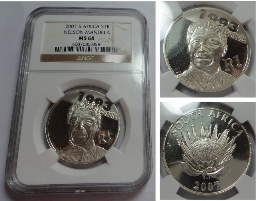 2007 R1 (Nelson Mandela) NGC MS68 (High Grade)