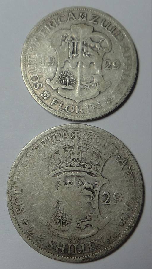 1929 SA Union 2-Shillings & Half Crown