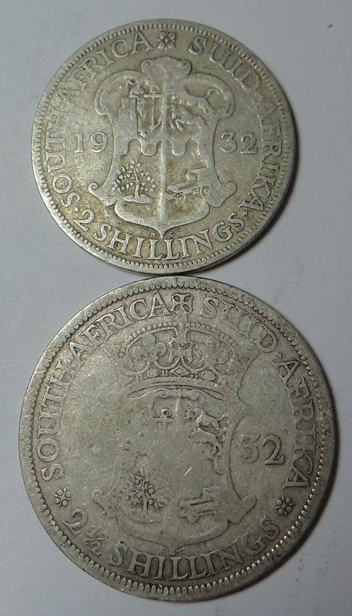 1932 SA Union 2-Shillings & Half Crown (3 sets available)