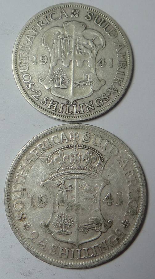 1941 SA Union 2-Shillings & Half Crown
