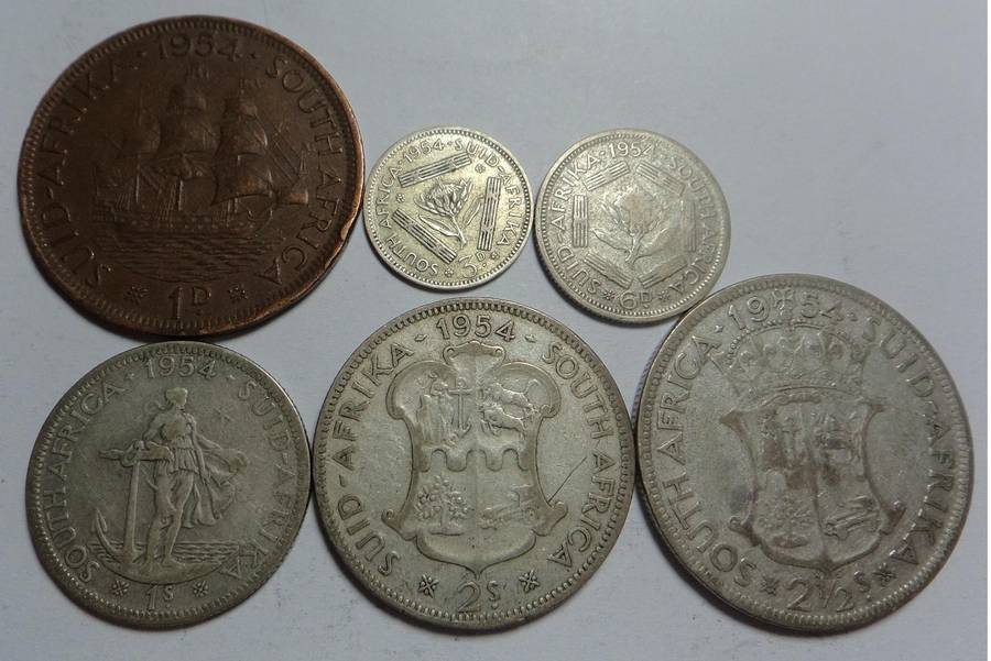 SA Union: Penny to Half Crown Set of 1954