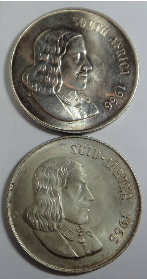 Republic of SA: Silver R1s of 1966 (Afr. & Eng.)