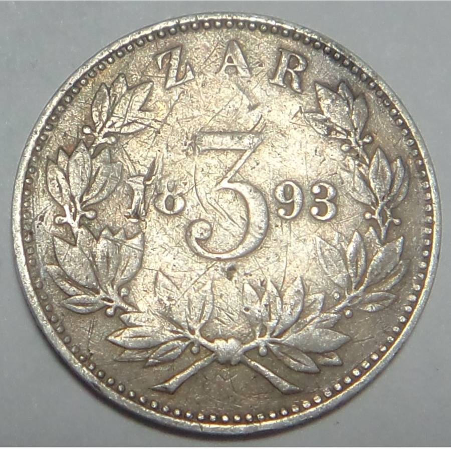 1893 Tickey  of Paul Kruger (ZAR)