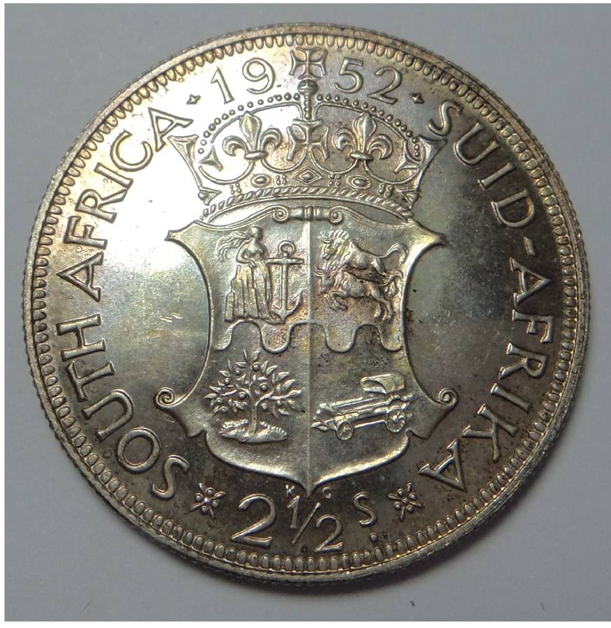 Union of South Africa: Proof Half Crown (2/6-) of 1952