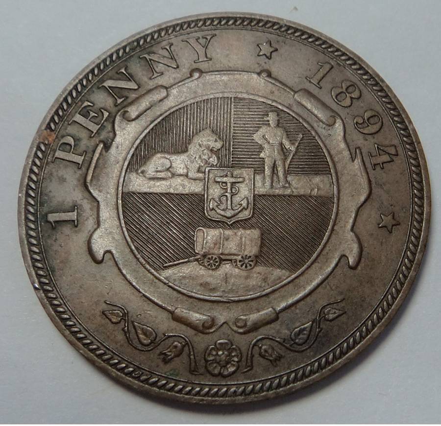 Paul Kruger ZAR Penny 1894 (VF to XF) 4 available
