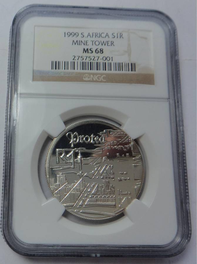 1999 Silver R1 (Mine Tower) NGC MS 68 (Pop 2)