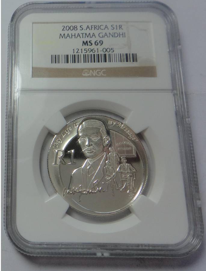 2008 Silver R1 (Gandhi) NGC MS 69 (Top Pop)