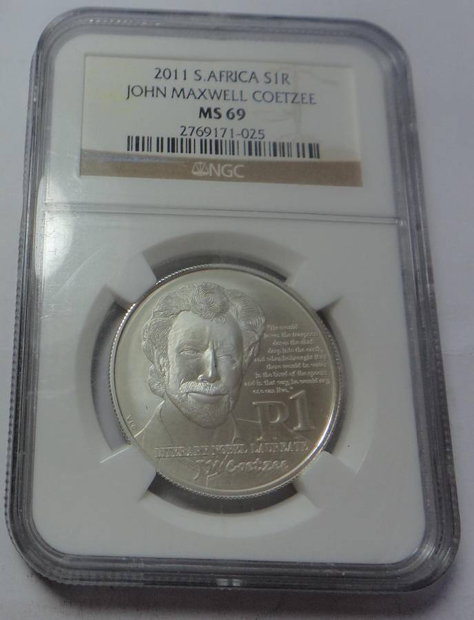 2011 Silver R1 (JM Coetzee) NGC MS 69 (Pop 2)
