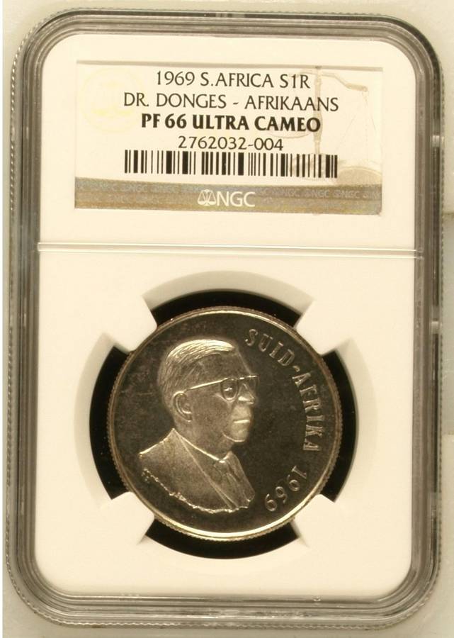 RSA Silver R1 1969 (Afr.) NGC PF66 Ultra Cameo