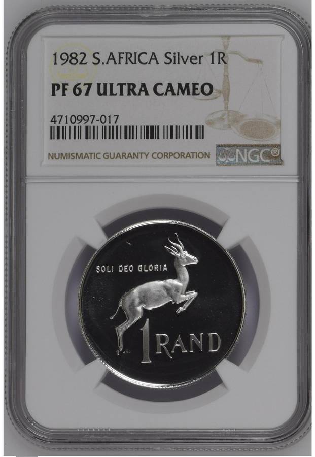 RSA Silver R1 1982 NGC PF67 Ultra Cameo