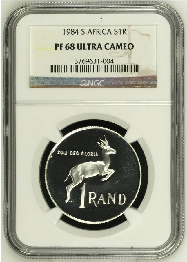 RSA Silver R1 1984 NGC PF68 Ultra Cameo