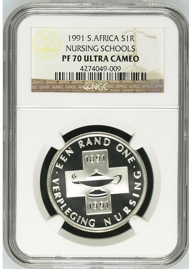 RSA Silver R1 1991 (Nursing) NGC PF70 Ultra Cameo