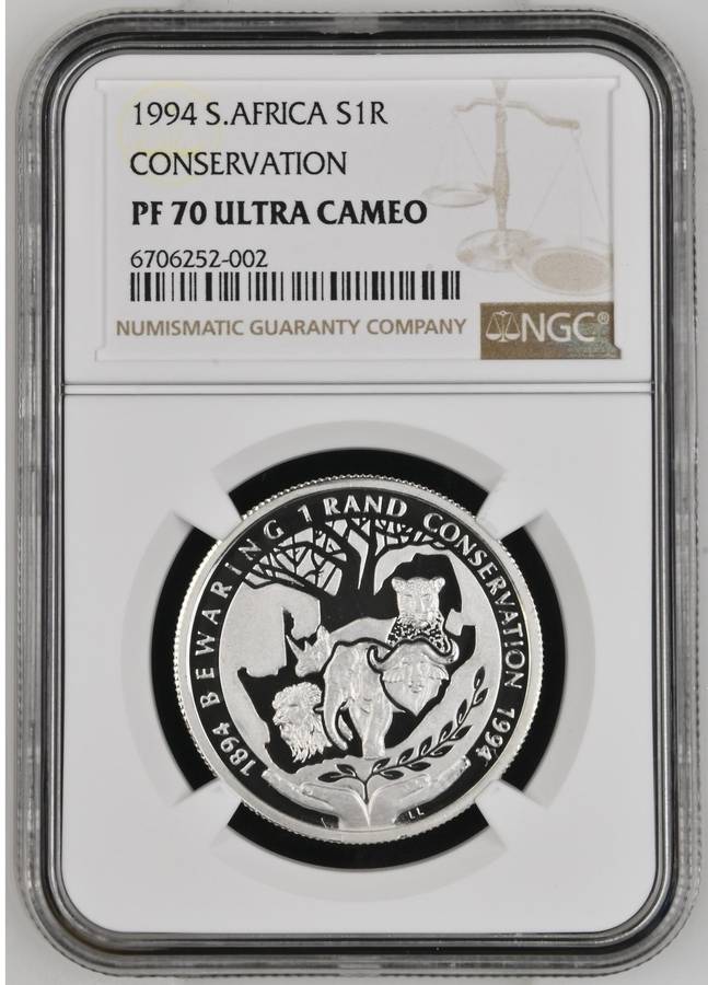 RSA Silver R1 1994 (Conservation) NGC PF70 Ultra Cameo