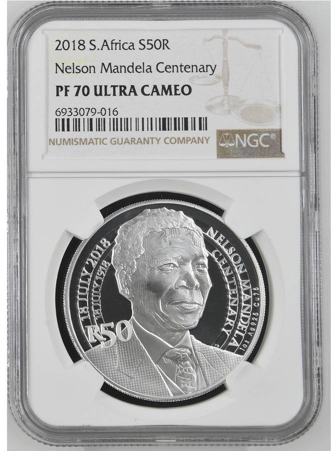 Silver R50 of 2018 (Mandela Centenary) NGC PF70 Ultra Cameo