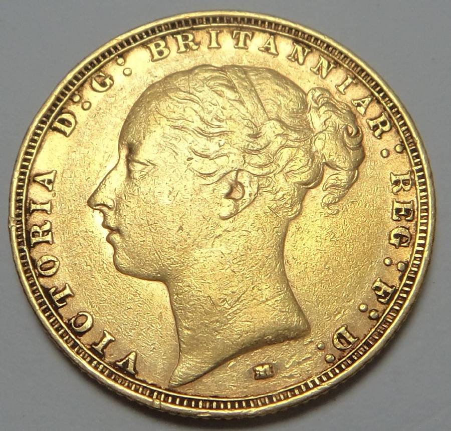 Gold Victorian Sovereign (Melbourne Mint) 1885