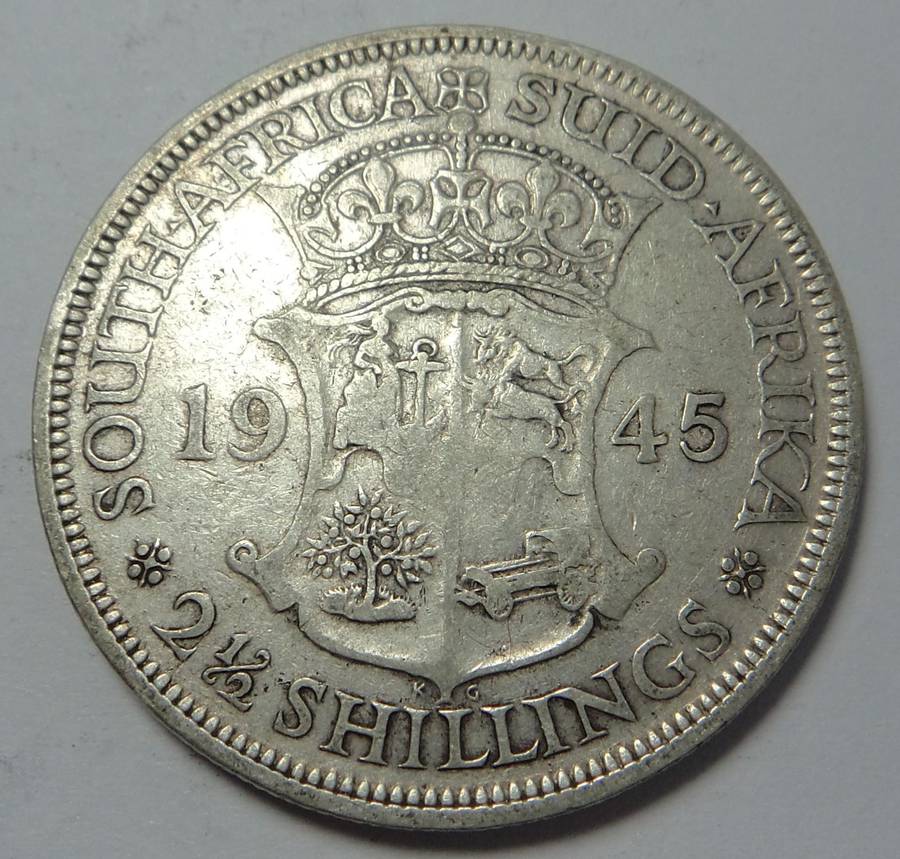 Union of SA: Half-Crown (2/6-) of 1945 (Coin 1 of 2)