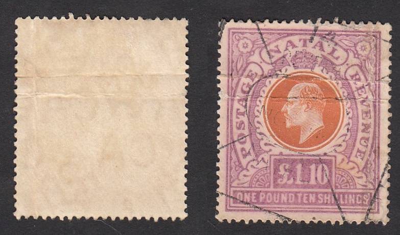 Natal £1.10s Orange & Purple (1908)