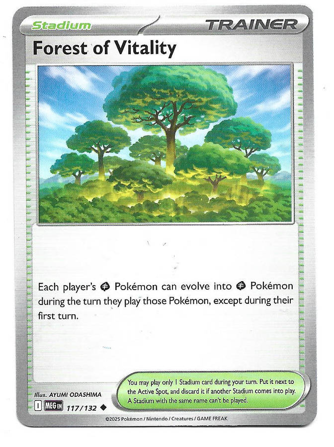 FOREST OF VITALITY - UNCOMMON  117/132 POKEMON TCG MEGA EVOLUTION TRADING CARD