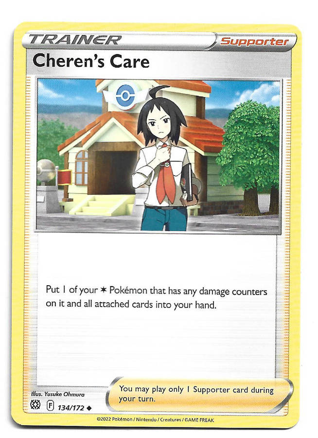 CHEREN's CARE - UNCOMMON   134/172 POKEMON TCG BRILLIANT STARS TRADING CARD