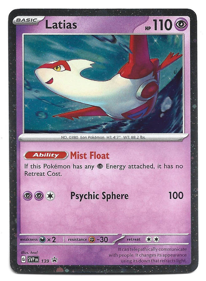 LATIAS - POKEMON TCG SCARLET & VIOLET PROMO HOLO SVP 139 TRADING CARD
