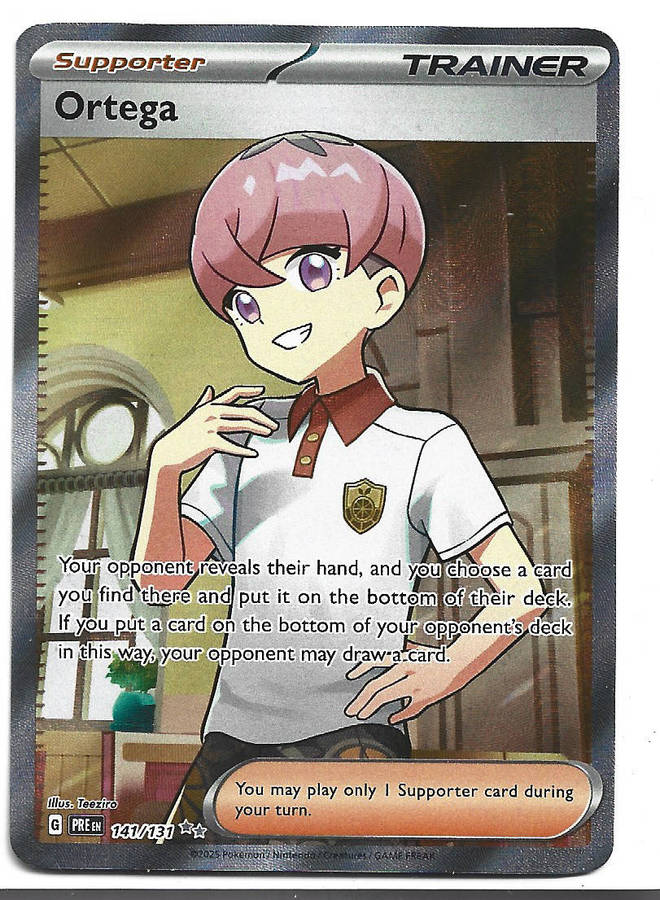 ORTEGA - ULTRA RARE HOLO  141/131 POKEMON TCG PRISMATIC EVOLUTIONS  TRADING CARD