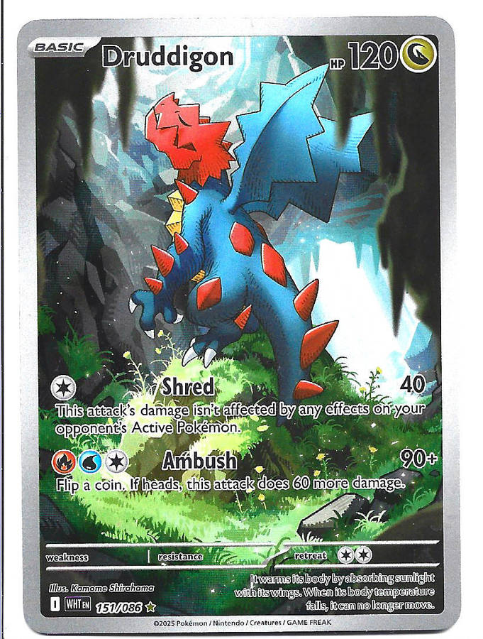 DRIDDIGON -  ILLUSTRATION RARE HOLO  151/86 POKEMON TCG WHITE FLARE  + 5 Others