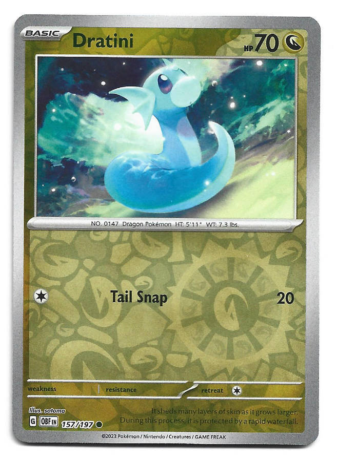 DRATINI - REVERSE HOLO  157/197 POKEMON TCG OBSIDIAN FLAMES TRADING CARD